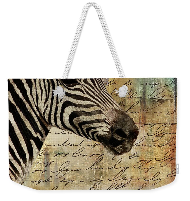 Madagascar Safari With Blue II (zebra) Weekender Tote Bag by Patricia Pinto  - Pixels