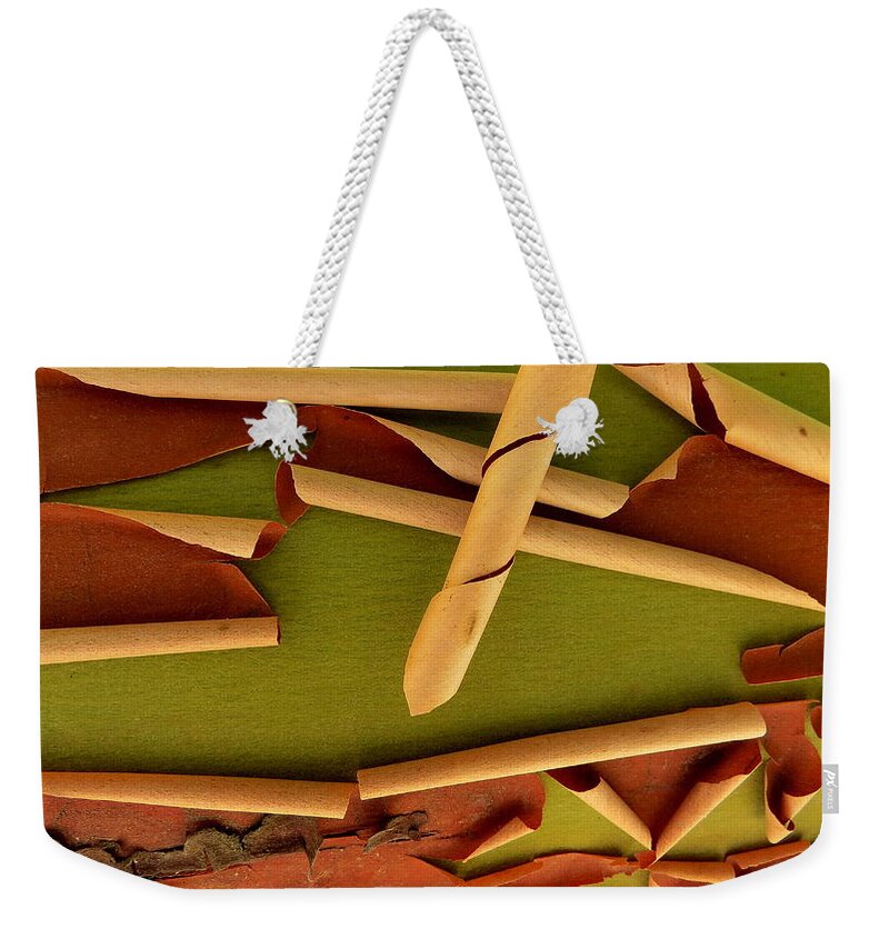 Madrone Tree Weekender Tote Bag featuring the photograph Madrone Tree Bark Art by Linda Vanoudenhaegen