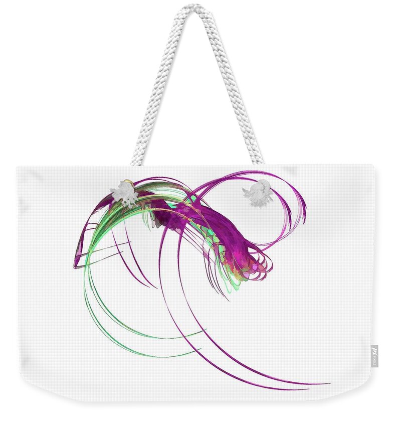 Abstract Art Weekender Tote Bag featuring the digital art Magic Bug Monster Pinkish by Don Northup