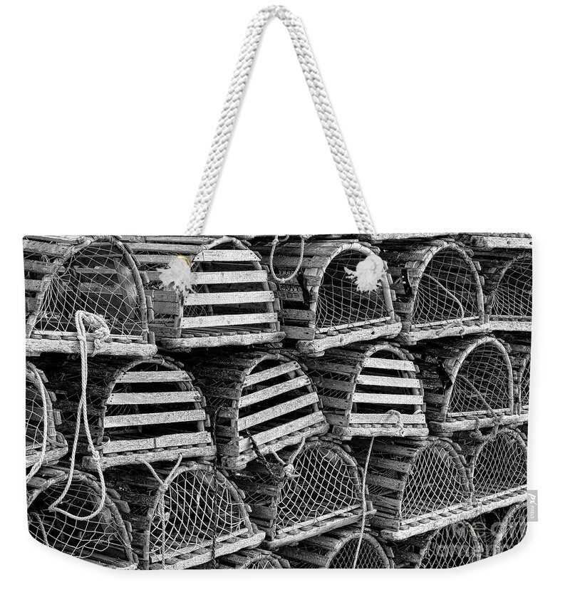 Lobster Weekender Tote Bag featuring the photograph Maine Lobster Traps by Olivier Le Queinec