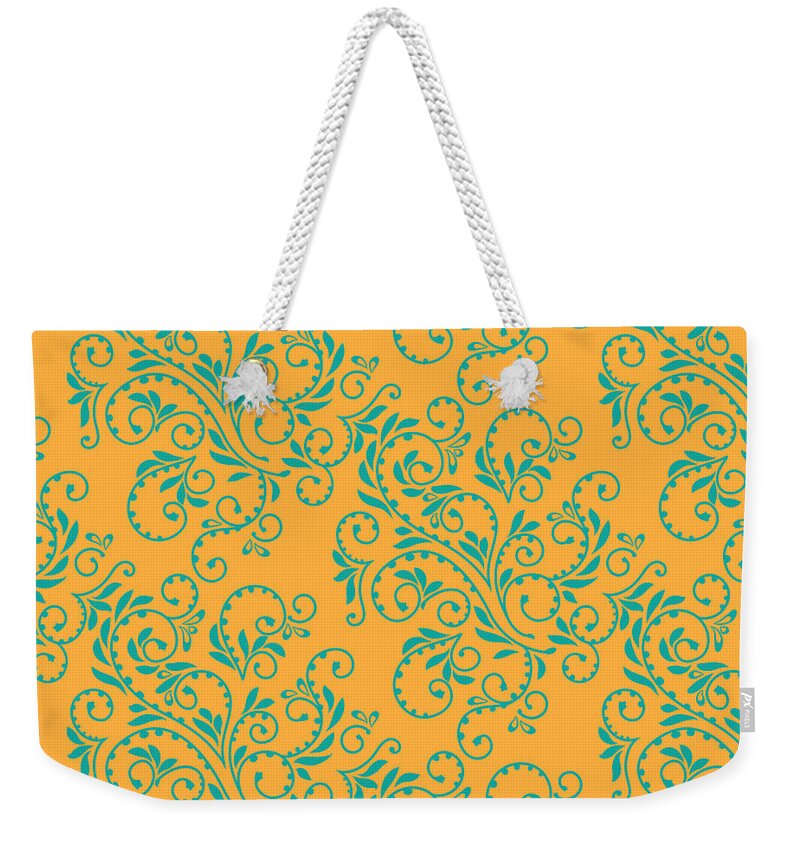 Garden Weekender Tote Bag featuring the digital art Maize fern pattern by Garden Gate magazine