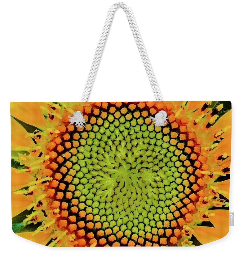 Sunflower In Bloom Weekender Tote Bag featuring the photograph Makes Me Dizzy by Debra Grace Addison