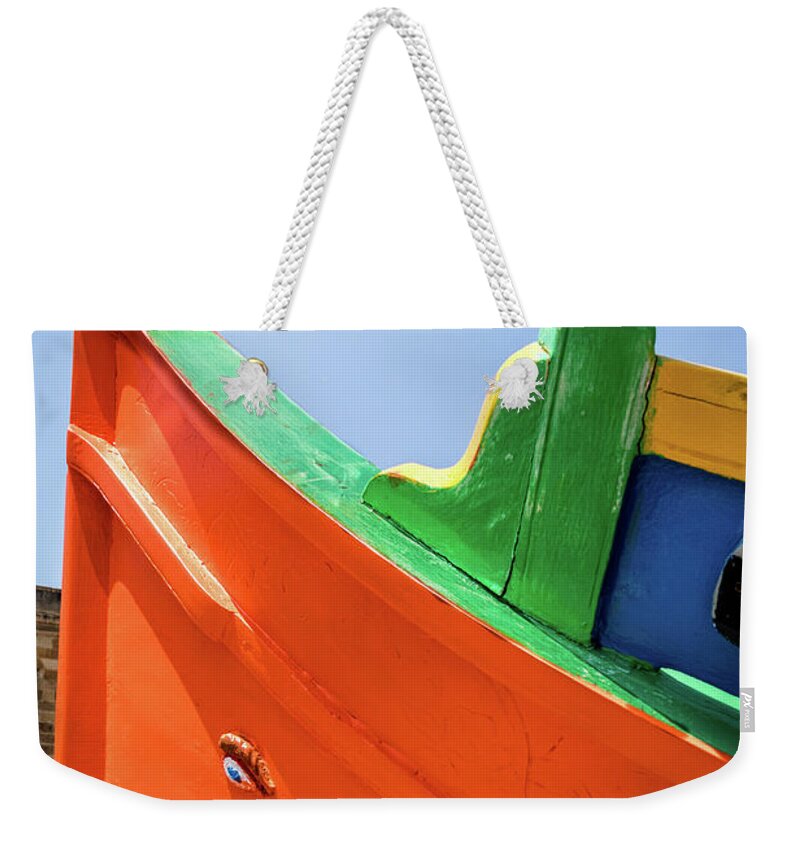 Luzzu Weekender Tote Bag featuring the photograph Maltese Luzzu 2 by Nigel R Bell