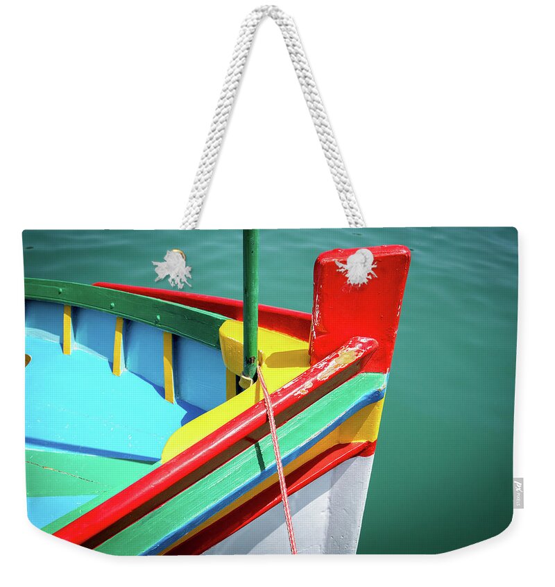 Luzzu Weekender Tote Bag featuring the photograph Maltese Luzzu 1 by Nigel R Bell