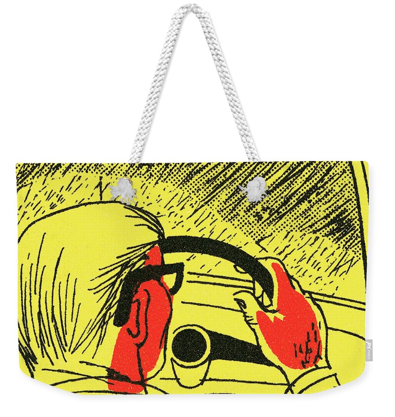 Man driving in the rain Weekender Tote Bag by CSA Images - Pixels