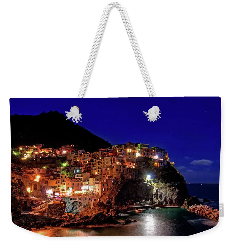 Tranquility Weekender Tote Bag featuring the photograph Manarola Italy, Liguria, Cinque Terre by Photo Art By Mandy