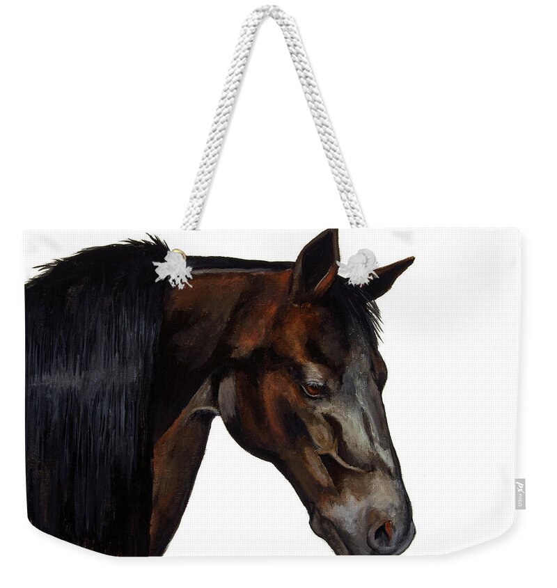 Horse Weekender Tote Bag featuring the painting Mandisa by Averi Iris