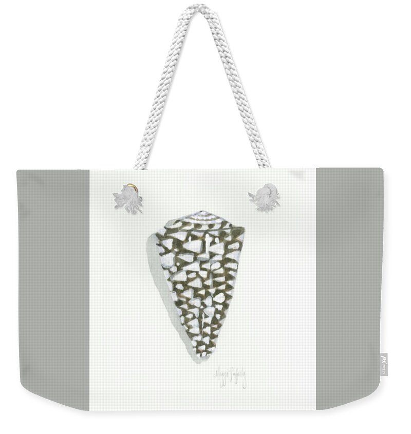 Shell Weekender Tote Bag featuring the painting Marble Cone by Maggii Sarfaty