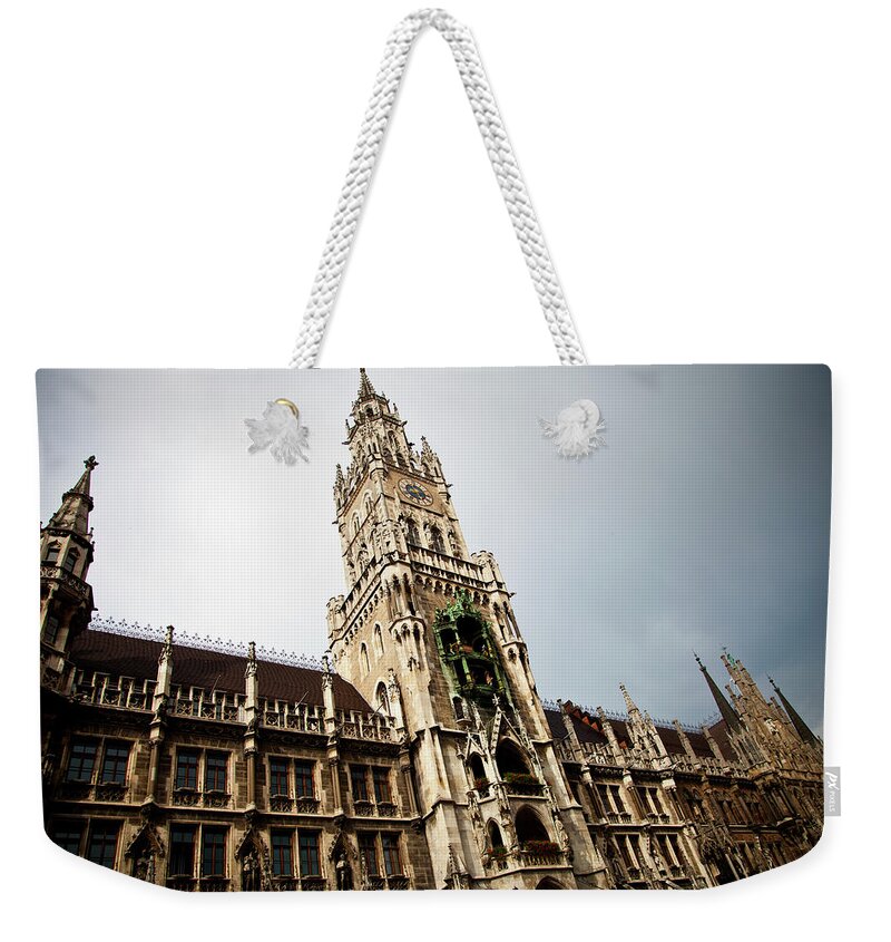 Gothic Style Weekender Tote Bag featuring the photograph Marienplatz And Neues Rathaus, New City by Carlos Sanchez Pereyra