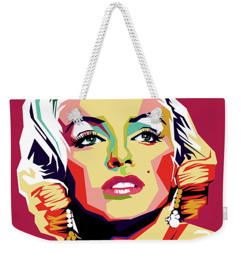 Marilyn Monroe Weekender Tote Bag featuring the digital art Marilyn Monroe by Stars on Art