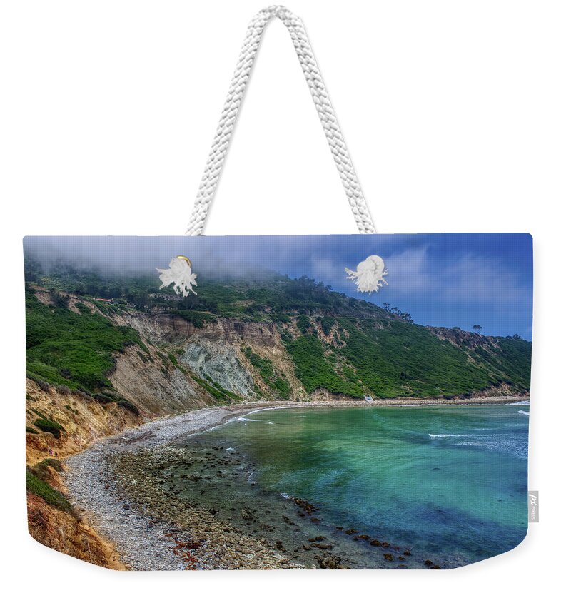 Beach Weekender Tote Bag featuring the photograph Marine Layer over Bluff Cove by Andy Konieczny