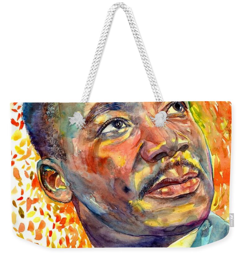 Martin Luther King Jr Weekender Tote Bag featuring the painting Martin Luther King Jr portrait by Suzann Sines