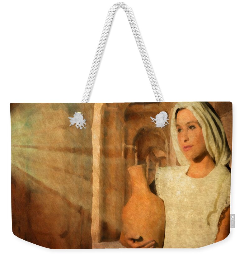 Mary Weekender Tote Bag featuring the digital art Mary by Mark Allen