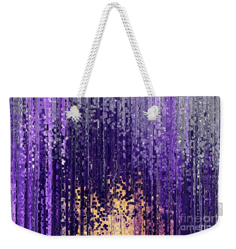 Purple Weekender Tote Bag featuring the painting Matthew 5 14. Light Of The World by Mark Lawrence