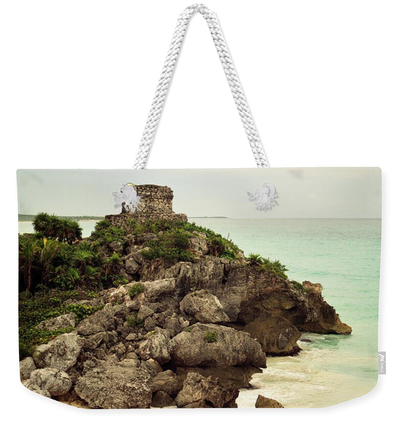 Built Structure Weekender Tote Bag featuring the photograph Mayan Tulum Ruins by Maodesign