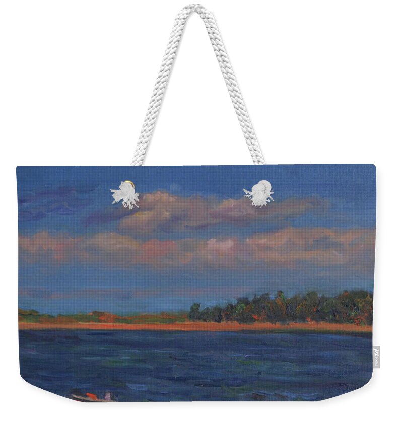 Mayo Beach Weekender Tote Bag featuring the painting Mayo Beach by Beth Riso