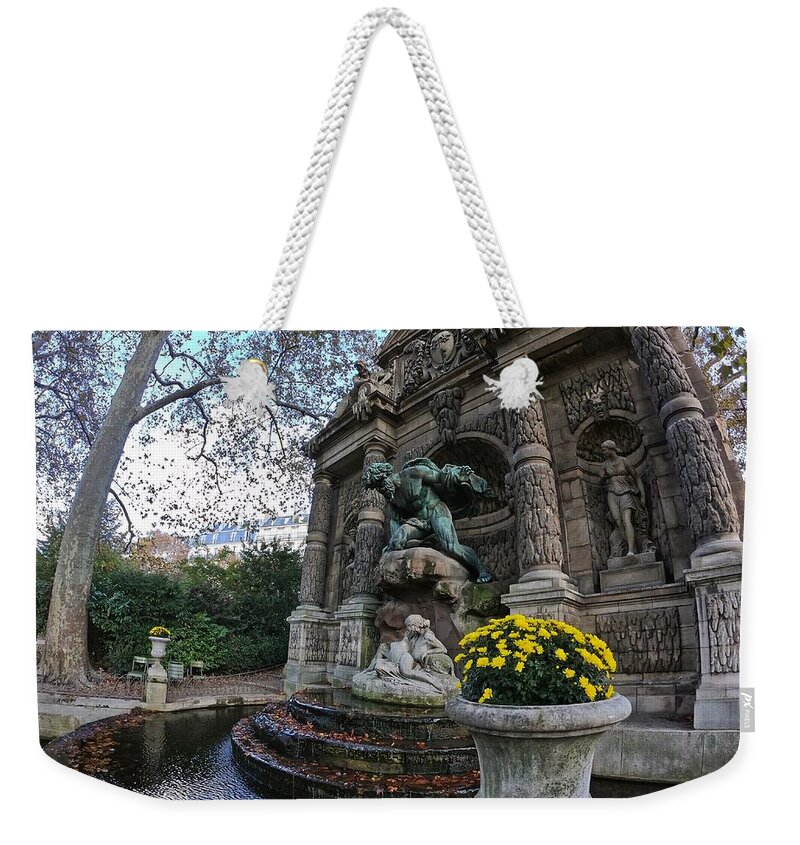 Luxembourg Gardens Weekender Tote Bag featuring the photograph Medici Fountain in Luxembourg Gardens - Paris - France by Bruce Friedman