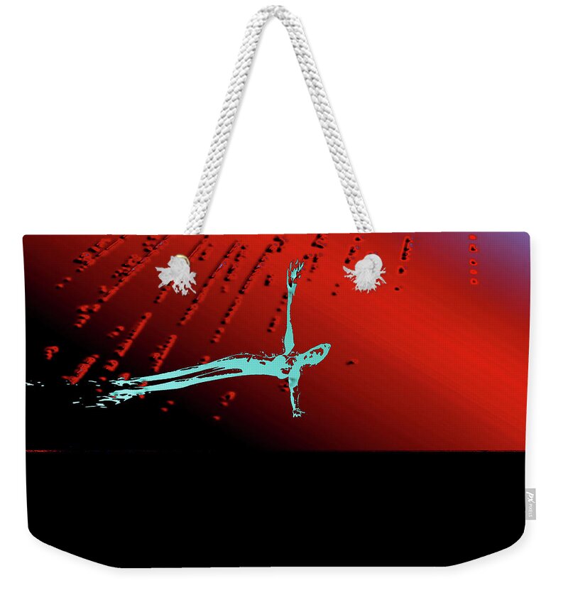 Sunset Weekender Tote Bag featuring the digital art Megatronic by Alexandra Vusir