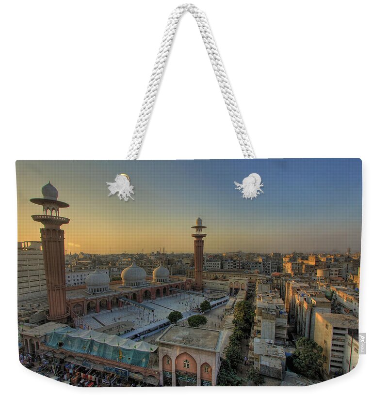 Clear Sky Weekender Tote Bag featuring the photograph Memon Masjid, Karachi by Sm Rafiq Photography.