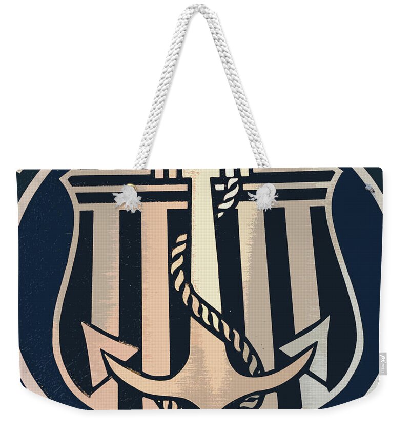 Military Weekender Tote Bag featuring the photograph Merchant Marine Emblem by Alan Metzger