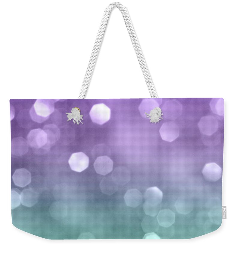 Photography Weekender Tote Bag featuring the mixed media Mermaid Colored Bokeh #1 #shiny #decor #art by Anitas and Bellas Art