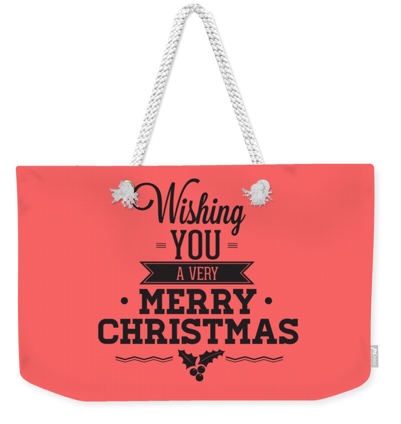 Christmas Weekender Tote Bag featuring the digital art Merry Christmas Wishes 01 by Matthias Hauser