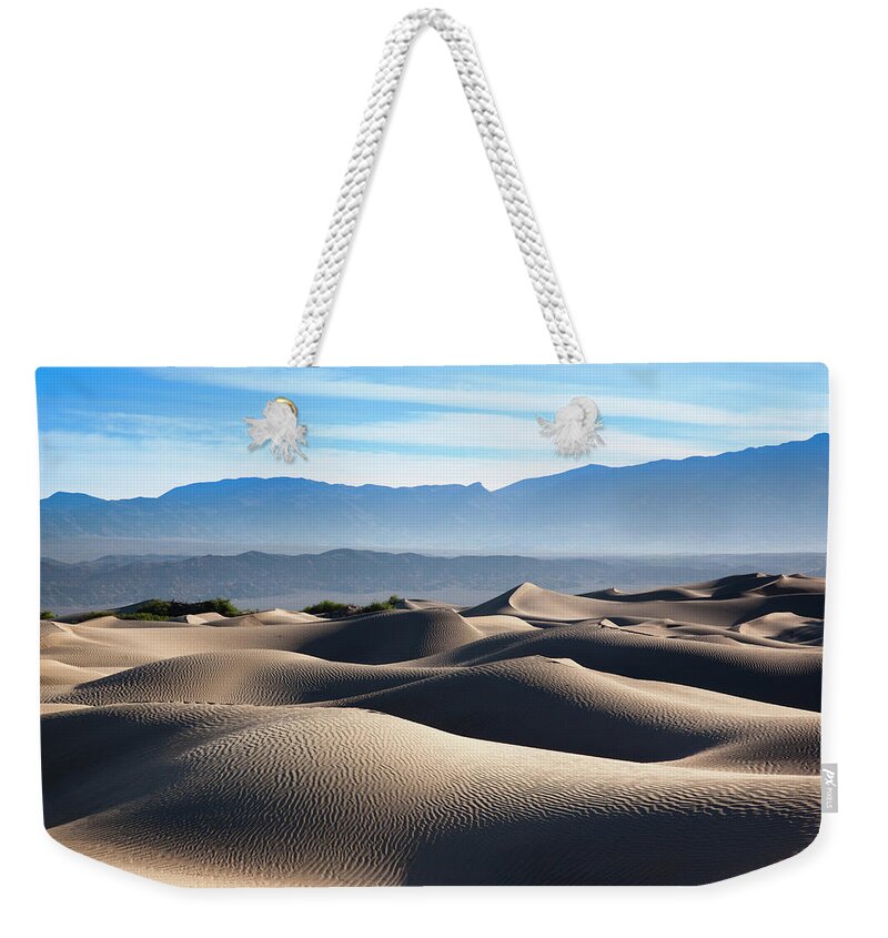 Scenics Weekender Tote Bag featuring the photograph Mesquite Flat Sand Dunes by Walter Bibikow