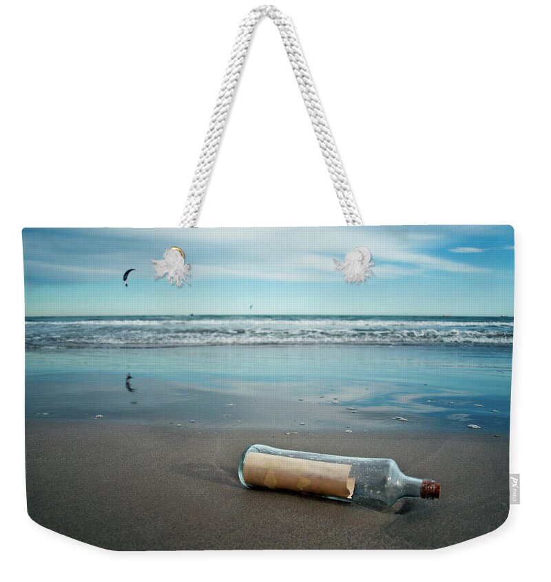 Outdoors Weekender Tote Bag featuring the photograph Message In Bottle by Elvira Boix Photography