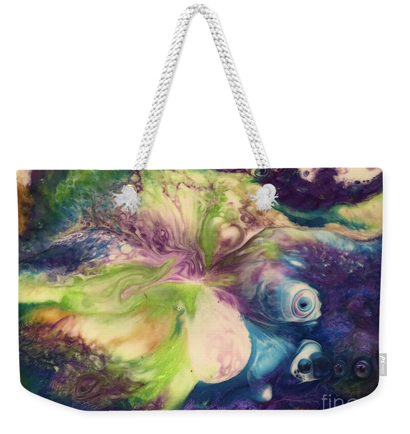 Original Weekender Tote Bag featuring the painting Messenger by Maria Karlosak