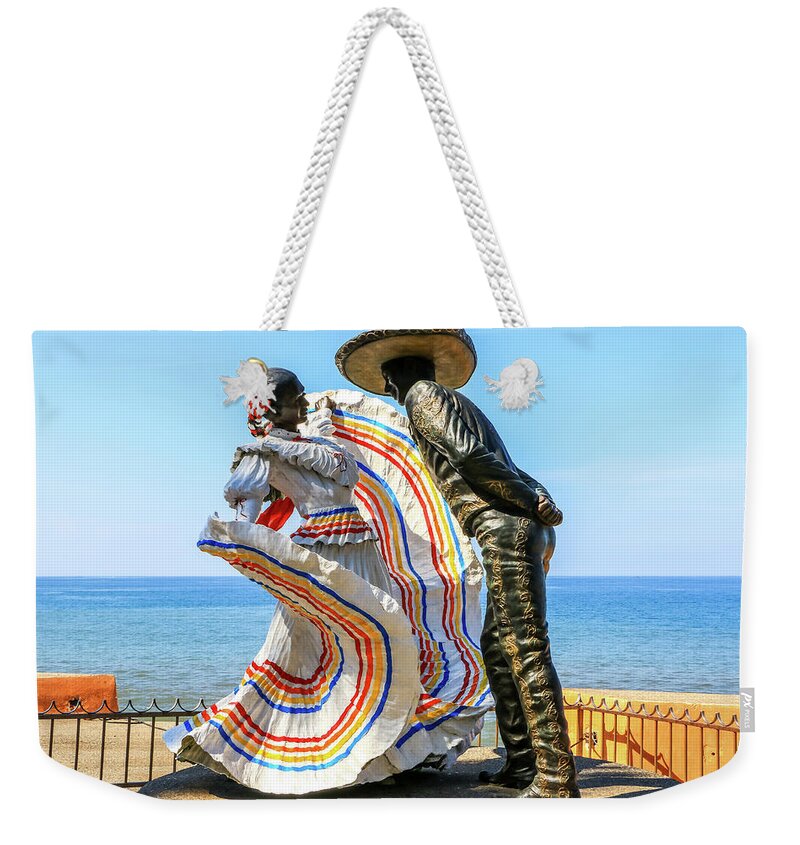 Jarabe Tapatío Weekender Tote Bag featuring the photograph Mexican Hat Dance, Puerto Vallarta by Dawn Richards
