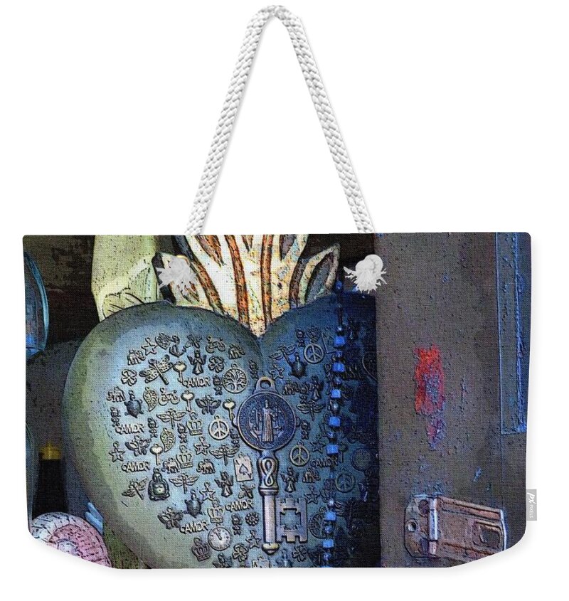 Heart Weekender Tote Bag featuring the digital art Mexican Heart by Diana Rajala