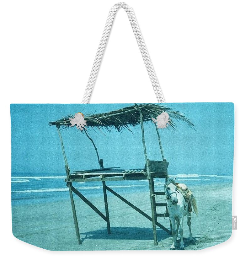 Horse Weekender Tote Bag featuring the photograph Mexican lifeguard stand by Fred Bailey