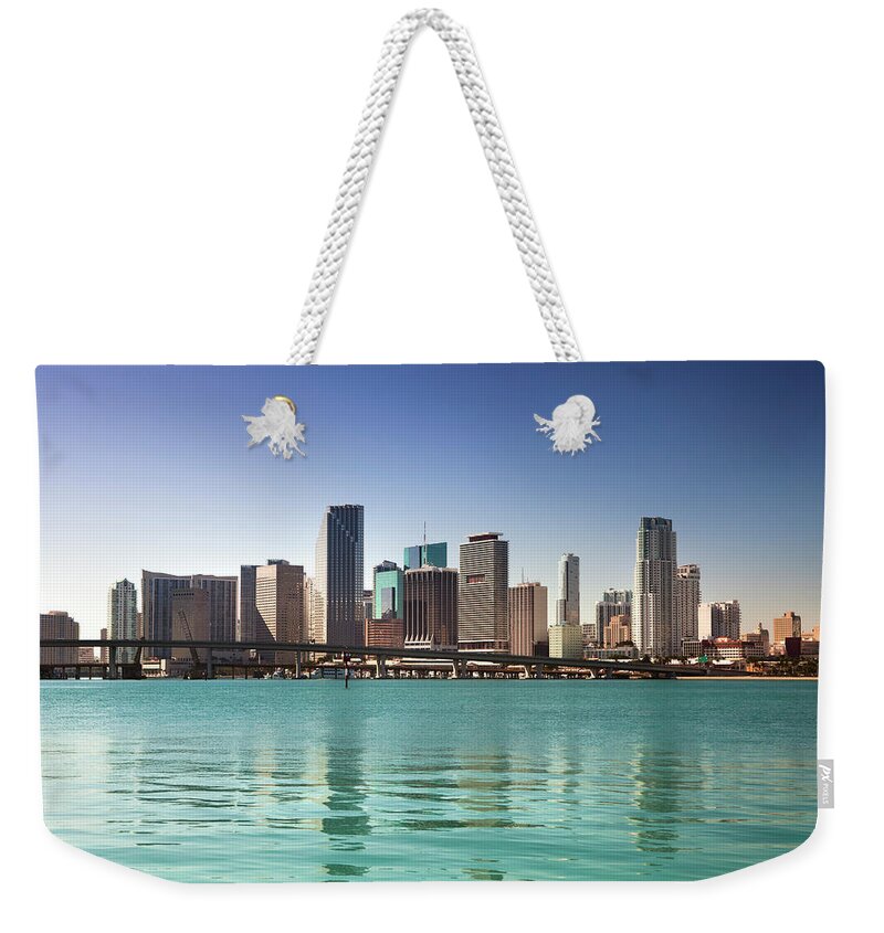 Apartment Weekender Tote Bag featuring the photograph Miami Florida Daytime Skyline by Pgiam