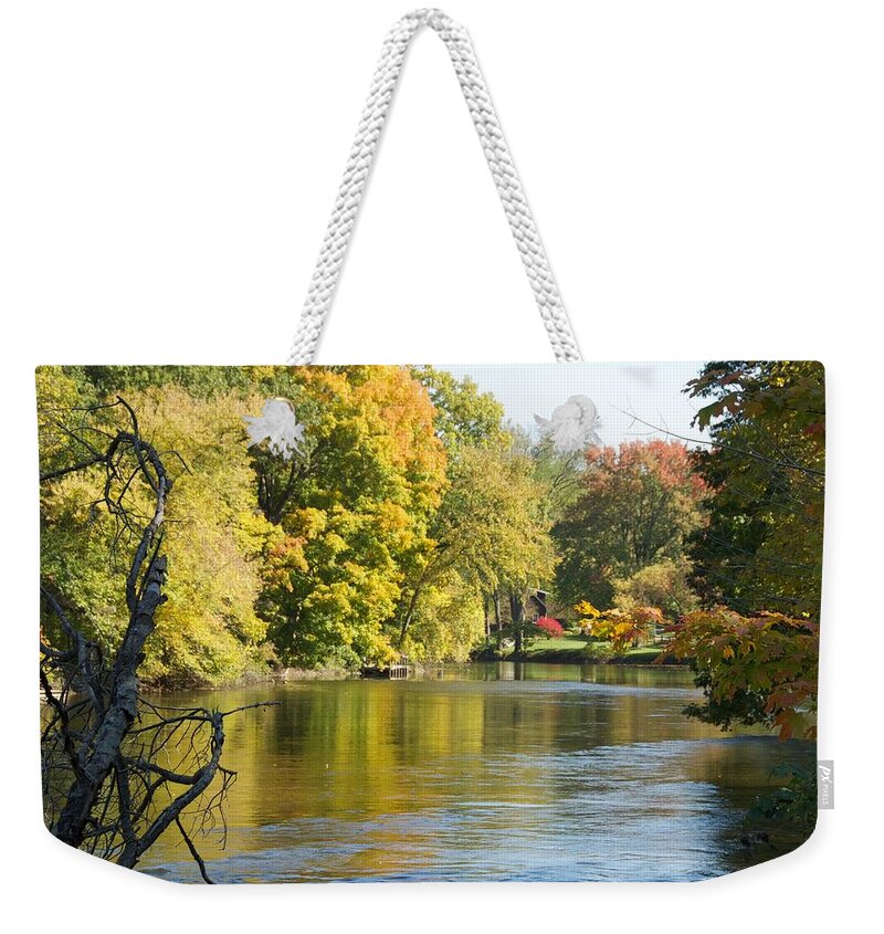 River Weekender Tote Bag featuring the photograph Michigan River by Marty Klar