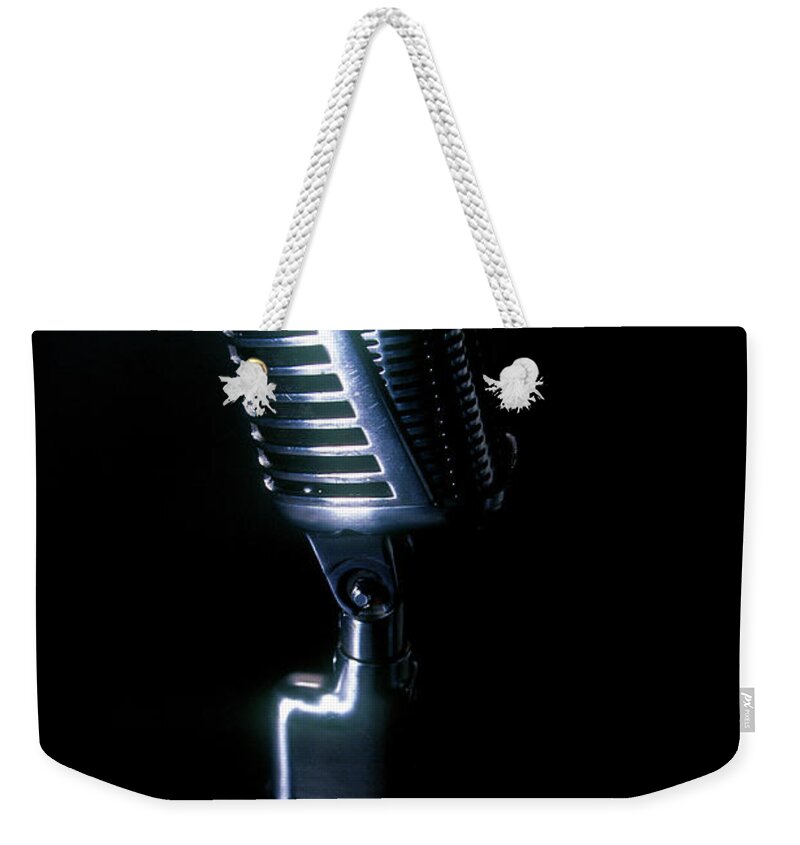 Rock Music Weekender Tote Bag featuring the photograph Microphone by Braddy