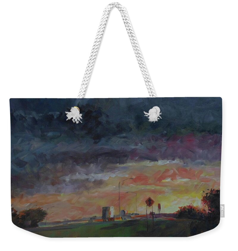 Impressionist Weekender Tote Bag featuring the painting Midwest Merge by Susan Moore