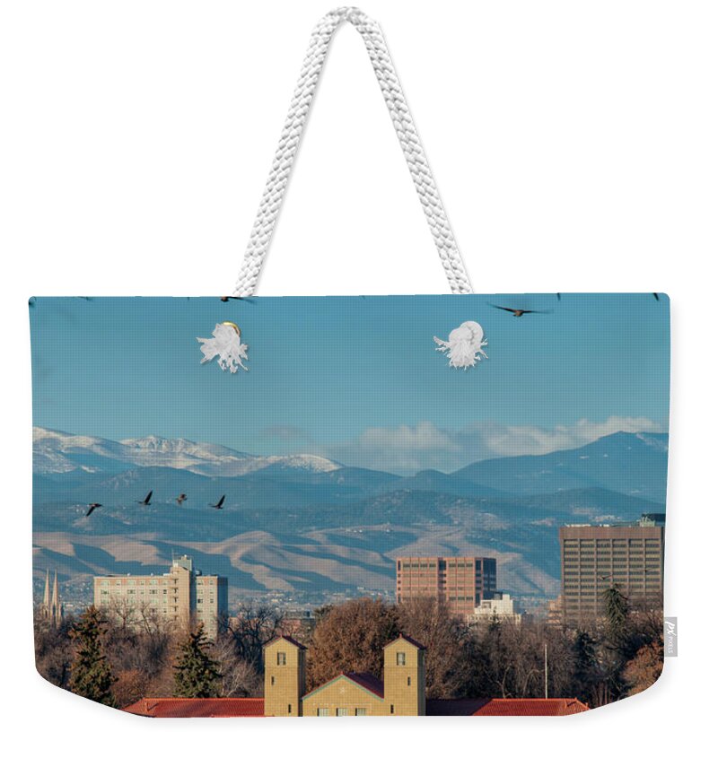 Downtown District Weekender Tote Bag featuring the photograph Mile High City Of Denver by Arina Habich