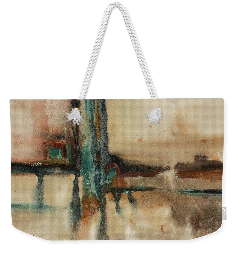 Abstract Weekender Tote Bag featuring the painting Mirage by Judith Levins