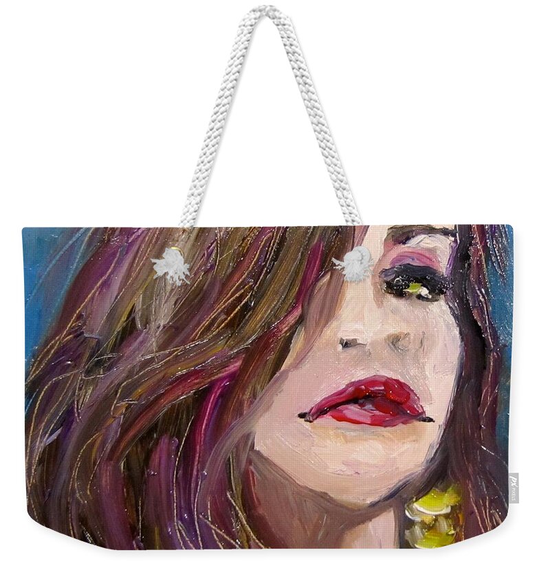 Portrait Weekender Tote Bag featuring the painting Miss M by Barbara O'Toole