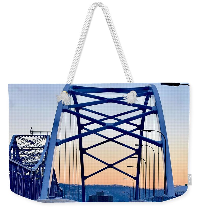 Bridges Weekender Tote Bag featuring the photograph Mississippi Bridges by Phil S Addis