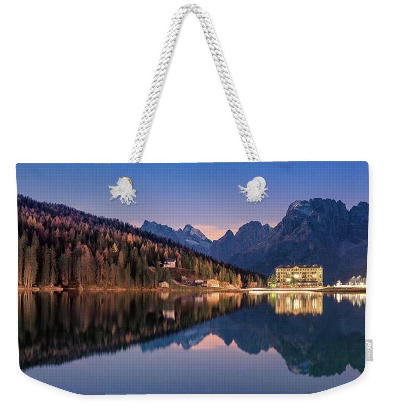 Italy Weekender Tote Bag featuring the photograph Misurina Panorama by Elias Pentikis