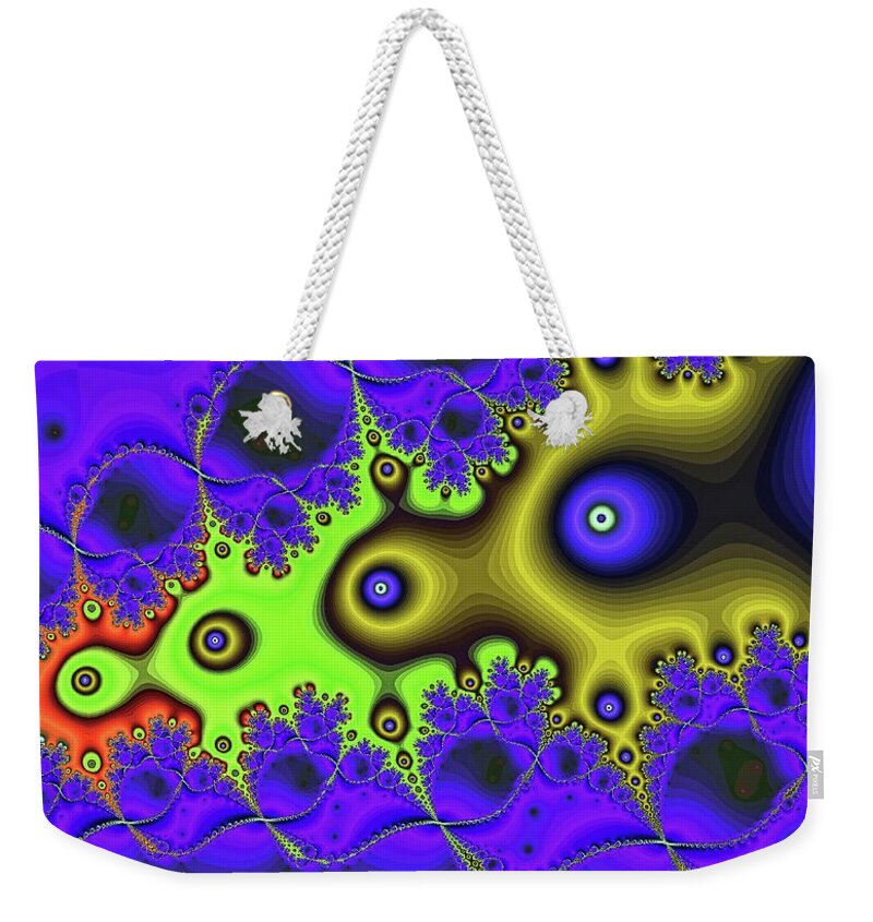 Abstract Weekender Tote Bag featuring the digital art Mixed Eyes Blue by Don Northup