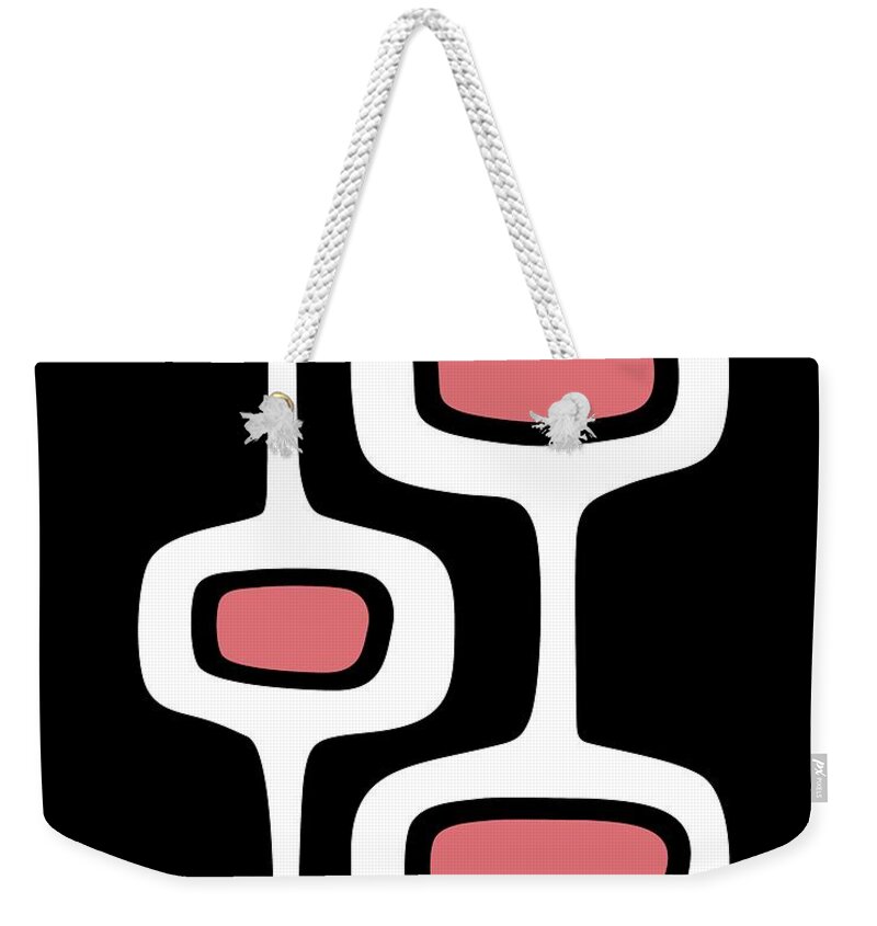  Weekender Tote Bag featuring the digital art Mod Pods Two in Pink by Donna Mibus