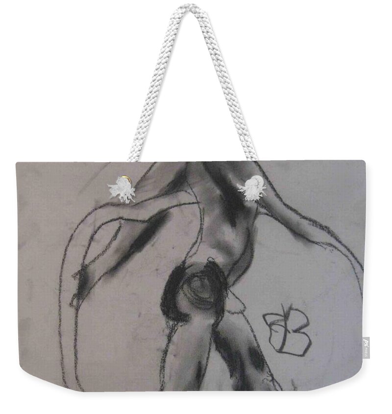  Weekender Tote Bag featuring the drawing model named Guy by AJ Brown