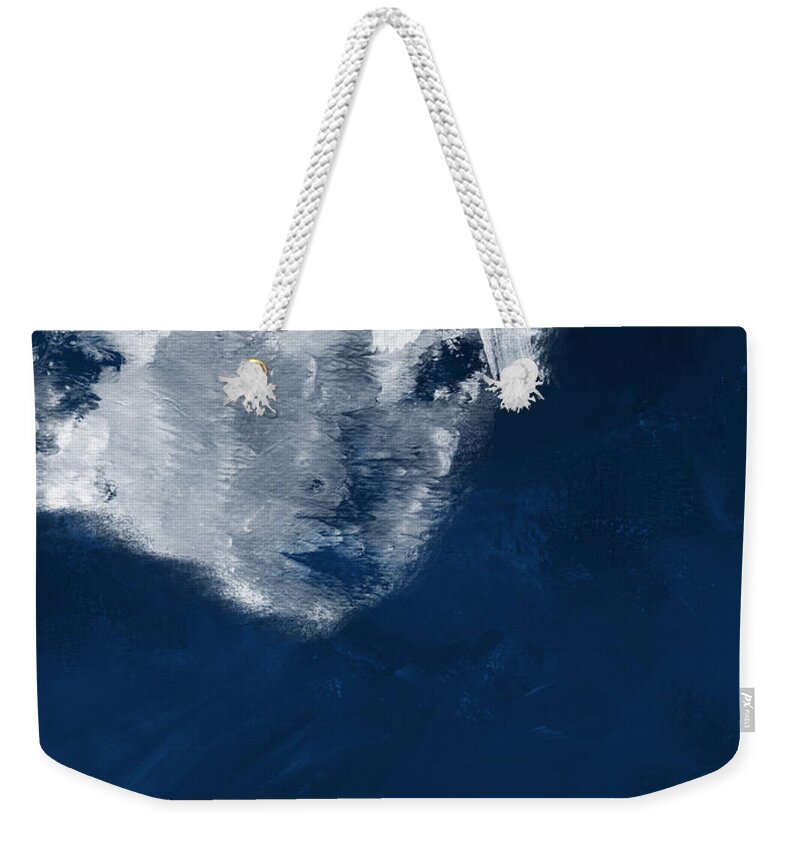 Blue Weekender Tote Bag featuring the painting Moment In Blue- Art by Linda Woods by Linda Woods