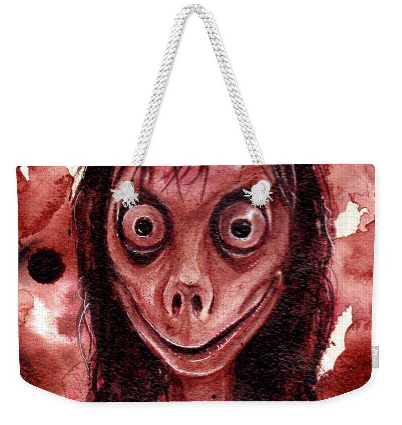 Ryan Almighty Weekender Tote Bag featuring the painting MOMO dry blood by Ryan Almighty
