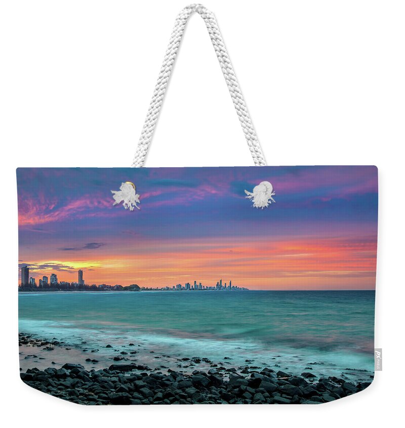 Gold Coast Skyline Weekender Tote Bag featuring the photograph Monet's Palette by Az Jackson