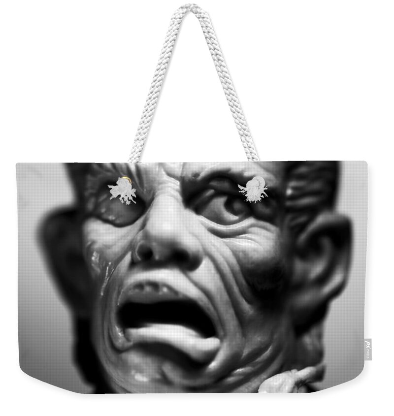 Afraid Weekender Tote Bag featuring the drawing Monster With Rope Around Neck by CSA Images