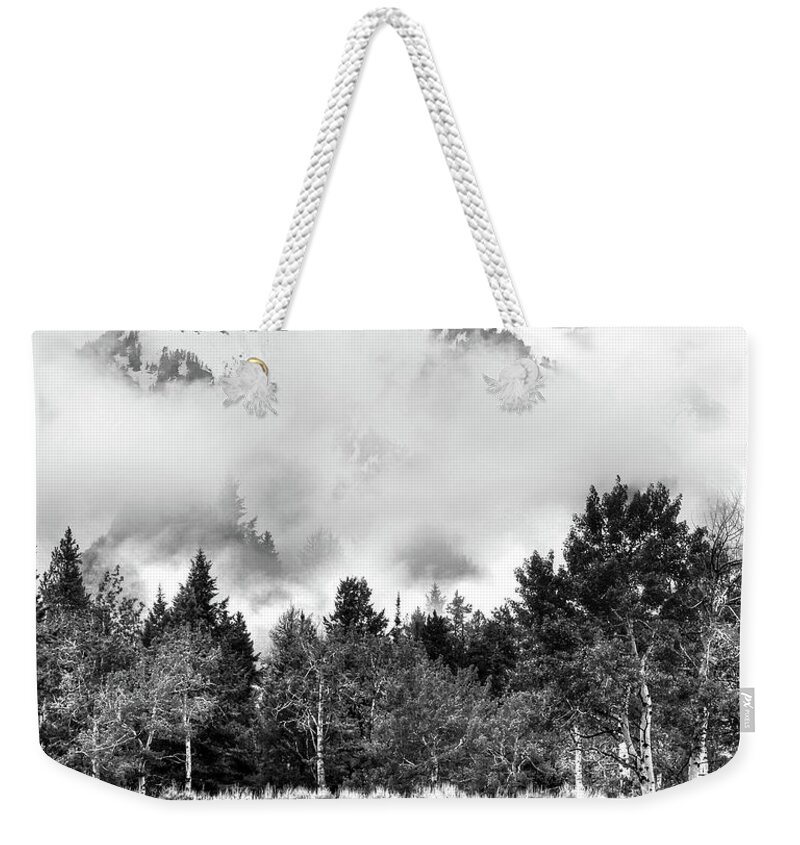 Sawtooth Mountains Weekender Tote Bag featuring the photograph Montana Mist by Randall Dill