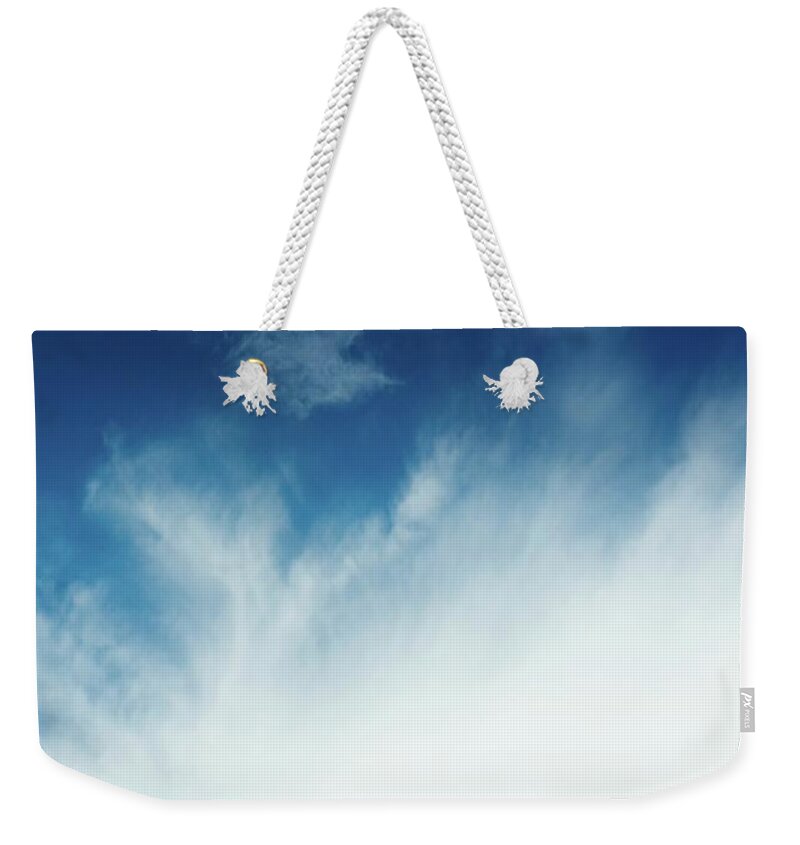 Spray Weekender Tote Bag featuring the digital art Moon And The Tides, Artwork by Victor Habbick Visions